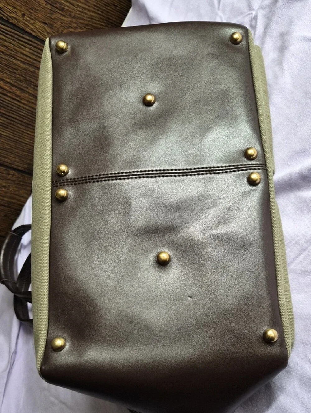 Django Olive Canvas Dog Carrier with Dark Brown Trim